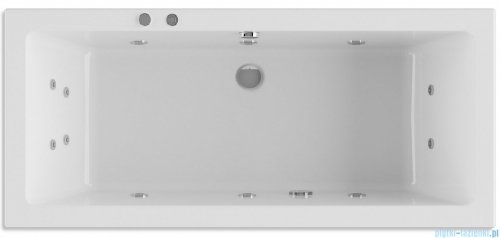 Riho Lusso 180x80cm wanna prostokątna z hydromasażem Pneumatic lewa + nogi + syfon BA98-PNE-L