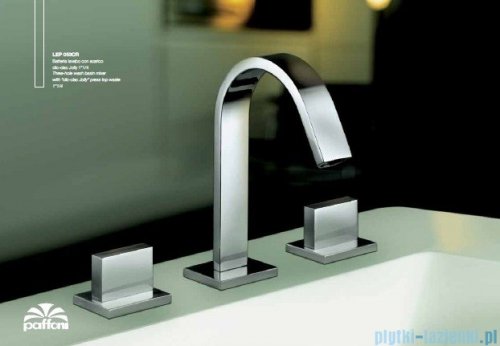 Paffoni Bateria umywalkowa stojąca 3-elementowa Level Piatta  chrom LEP053CR