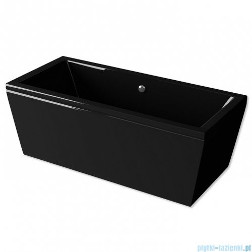 Besco Vera wanna czarna 170x75cm wolnostojąca z przelewem #WKV-170-WO-CZ