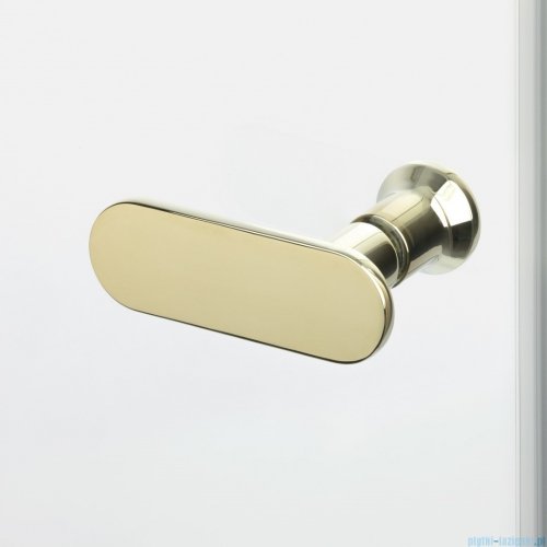 New Trendy New Soleo Light Gold 80x70x195 cm kabina lewa drzwi składane pojedyncze wspornik skośny złoty połysk/szkło przejrzysteK-1901