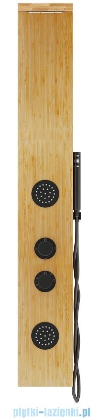 Corsan Balti panel prysznicowy z termostatem czarny drewno bambusowe B-001TBL