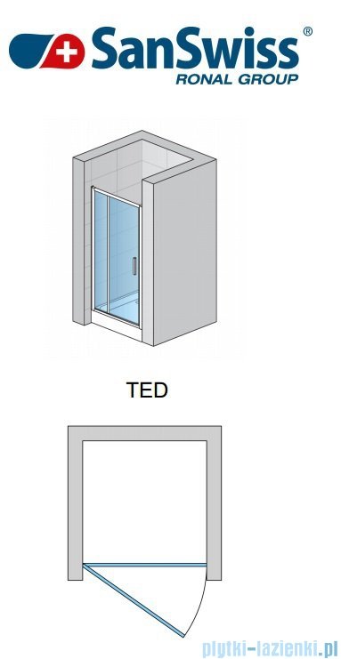 SanSwiss Top-Line TED Drzwi 1-częściowe 90cm profil biały TED09000407 