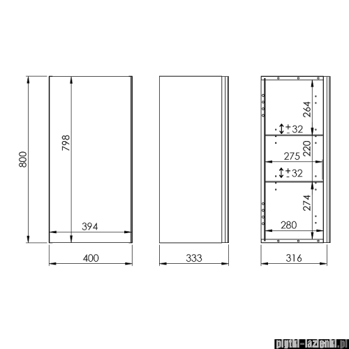 Elita Look szafka wisząca 40x80x31cm anthracite 167013