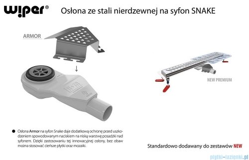 Wiper New Premium Revers Odpływ liniowy z kołnierzem 50 cm poler syfon snake 500.0251.01.050