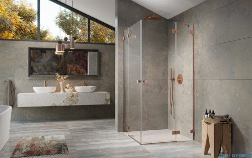 Radaway Essenza Pro Brushed Copper Kdd kabina 90x80cm szczotkowana miedź 10096090-93-01L/10096080-93-01R