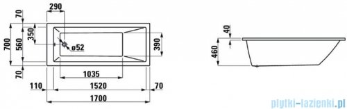 Laufen Pro wanna prostokątna 170x70cm H2309500000001