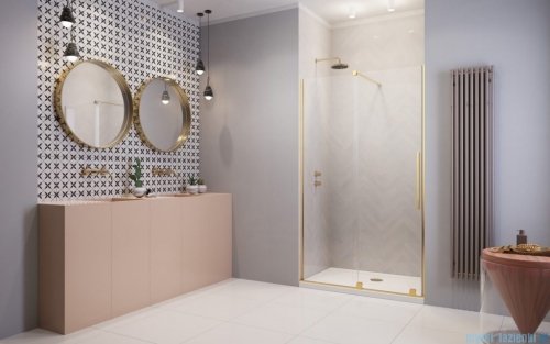 Radaway Furo Gold DWJ drzwi prysznicowe 110cm lewe szkło przejrzyste 10107572-09-01L/10110530-01-01