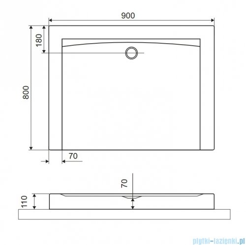 Excellent Forma Compact X brodzik prostokątny 90x80 cm struktura, biały mat BREX.1403.090.080.WHC