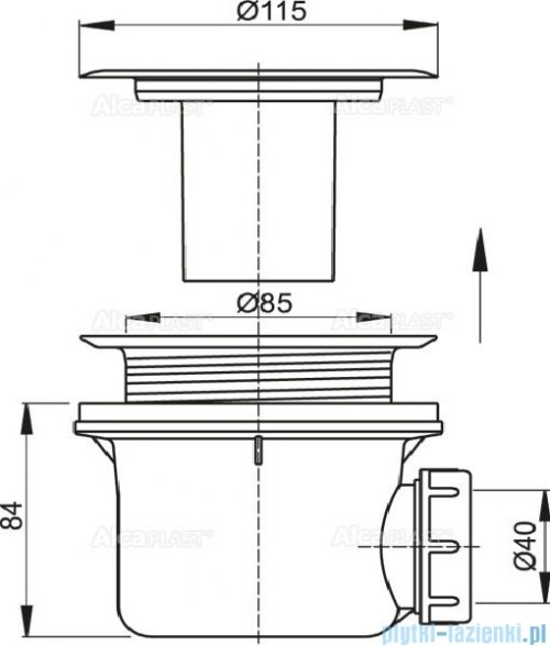 Alcaplast syfon brodzikowy Ø90 z metalowym sitkiem A48