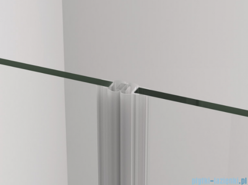 SanSwiss Cadura Black Line drzwi wahadłowe 100cm jednoczęściowe prawe z polem stałym czarny mat CA13D1000607