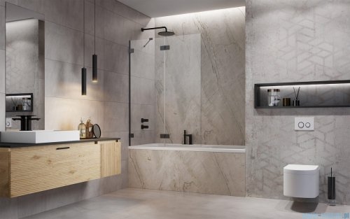 Radaway Essenza Pro Brushed GunMetal Pnd II parawan nawannowy 110cm lewy szczotkowany grafit 10102110-92-01L