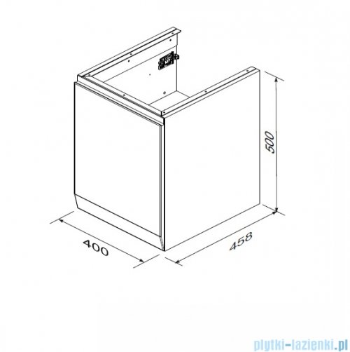 Oristo Brylant szafka niska prawa 40x50x45cm piaskowy mat OR36-SN1D-40-10-P