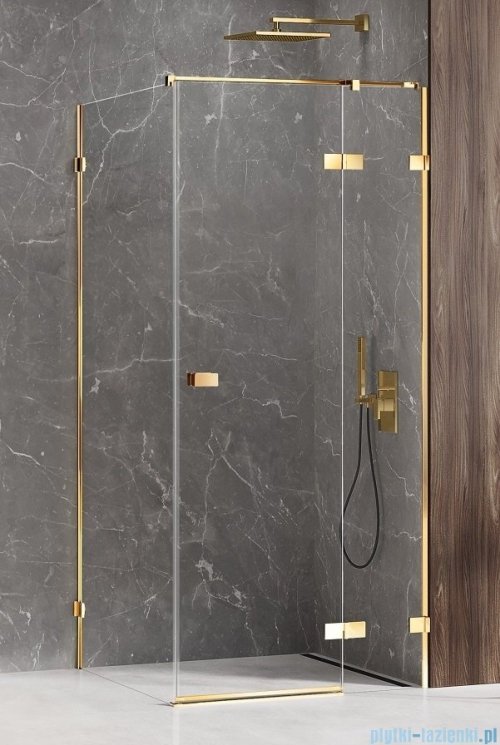 New Trendy Avexa Gold Shine kabina prostokątna 90x100x200 cm przejrzyste prawa EXK-1663