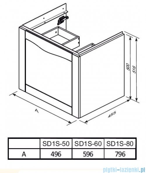Oristo Skagen szafka z umywalką wisząca 59x50x45 biały mat OR49-SD1S-60-2/UME-BD-60-91