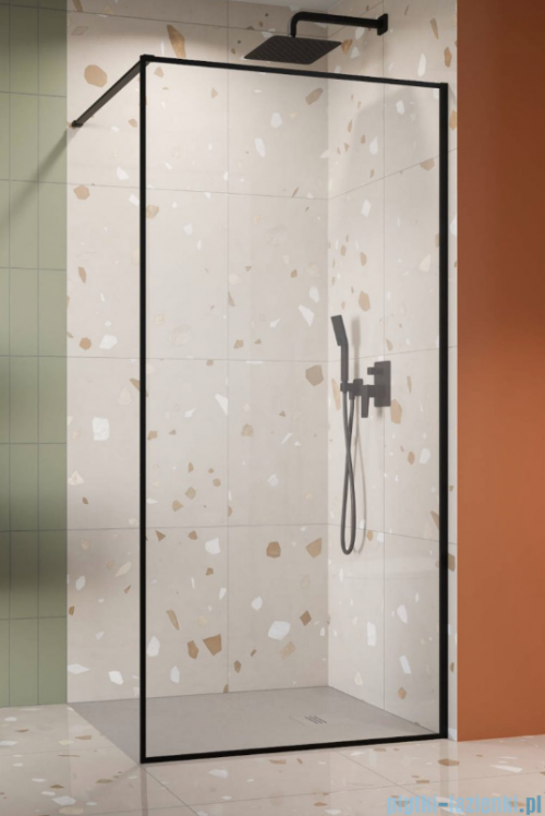 Radaway Modo F II Black kabina Walk-in 70x201cm Czarna szkło przejrzyste 10409074-54-01