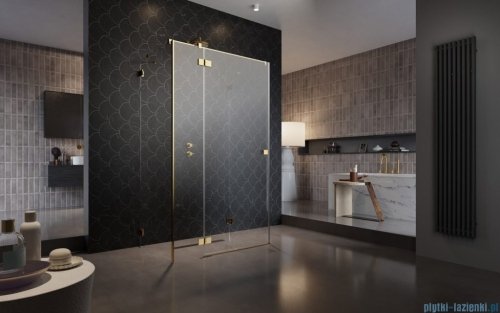 Radaway Essenza Pro Gold Kdj+S kabina 100x80x100cm lewa złoty połysk/szkło przejrzyste 10097380-09-01L/10098100-01-01/10098100-01-01