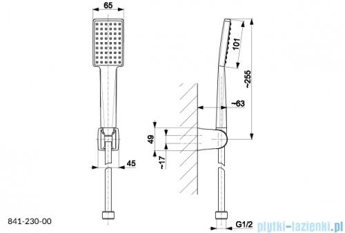KFA LOGON BLACK zestaw prysznicowy punktowy czarny 841-230-81