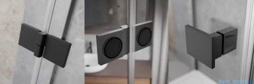 Radaway Essenza 8 Black Dwj drzwi wnękowe 80cm lewe czarny mat/szkło przejrzyste 10480512-01-01L/10460237-54-01L