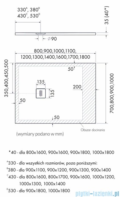 Schedpol Schedline Protos Smooth White  brodzik półokrągły 140x90x3,5cm 3SP.P1P-90140-M1