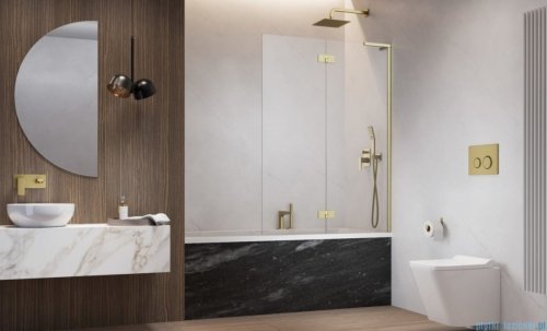 Radaway Essenza 8 SL Brushed Gold PND II parawan nawannowy 110cm prawy szczotkowane złoto/przejrzyste 10500110-99-01R