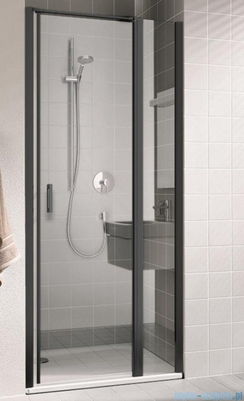 Vitalle NOLA drzwi wahadłowe 1-skrzydłowe z polem stałym prawe 120 cm czarne VN1GR120203PK