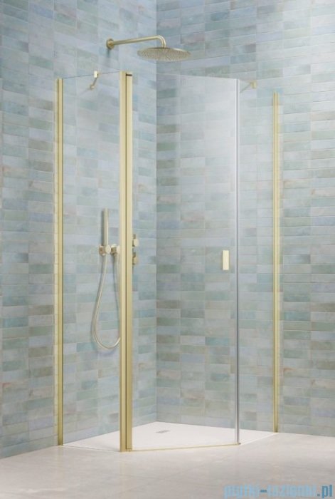 Radaway Nes Brushed Light Gold Ptj kabina pięciokątna 100x80cm lewa szczotkowane jasne złoto 10052000-98-01L/10052200-98-01