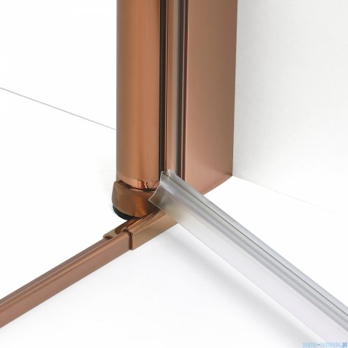 New Trendy New Soleo Copper Brushed 90x120x195 cm kabina wspornik prosty miedź szczotkowana/szkło przejrzyste K-1976-WP
