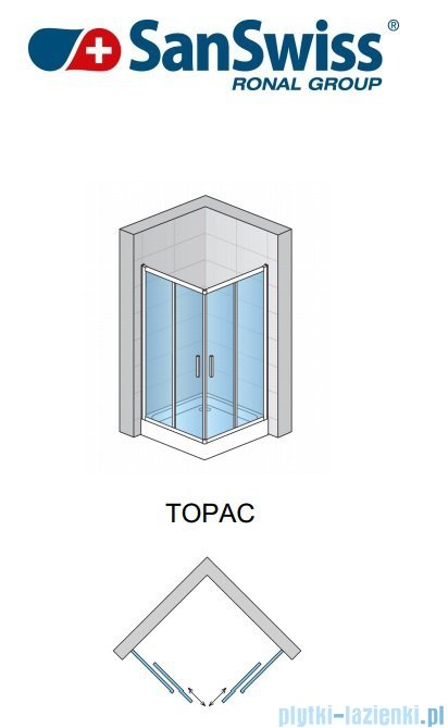 SanSwiss Top-Line TOPAC Wejście narożne 90-120cm profil połysk Lewe TOPGSM25007