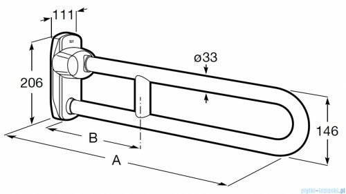 Roca Dostępna Łazienka Uchwyt ścienny składany chrom 60 cm  A816932001