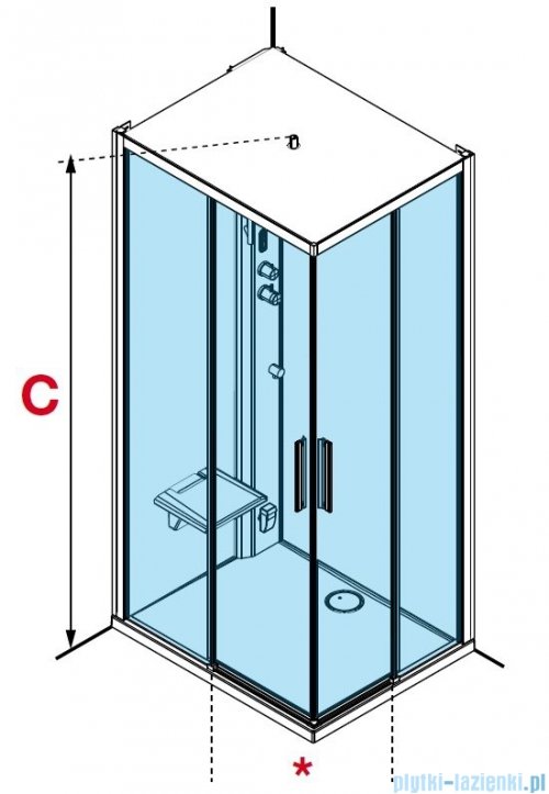 Novellini Glax 1 2.0 kabina standard 100x80 lewa czarna G21A198SMF-1HH