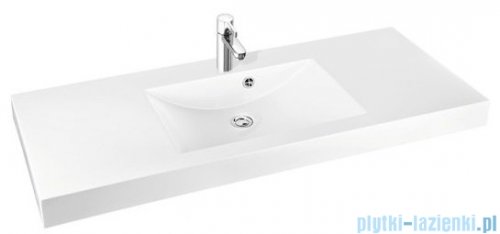 Marmorin Moira Bis 120 umywalka nablatowa 120 cm z otworem biała 280120020011