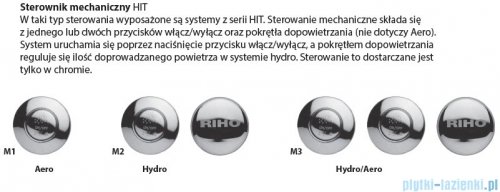 Riho Lyra wanna asymetryczna prawa 153x100 z hydromasażem Hit Aero11 BA67H1