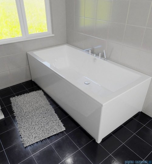 Riho Lusso 180x90cm wanna prostokątna z hydromasażem Pneumatic S2 prawa + nogi + syfon BA77-PNES2-P