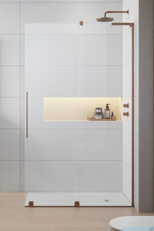 Radaway Furo SL Brushed Copper kabina Walk-in 90x200cm prawa szczotkowana miedź 10306488-93-01R/10110444-01-01