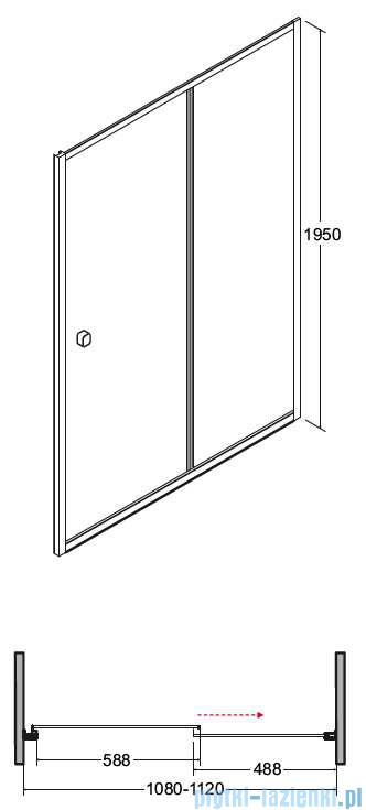 Besco Duo Slide drzwi prysznicowe przesuwne 110x195 przejrzyste DDS-110