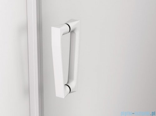 SanSwiss Cadura White Line drzwi przesuwne 120cm jednoskrzydłowe lewe z polem stałym profile biały mat CAS2G1200907
