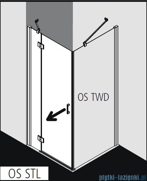 Kermi Osia Drzwi prysznicowe 1 skrzydłowe z polem stałym lewe, szkło przezroczyste 80 cm OSSTL08020VPK
