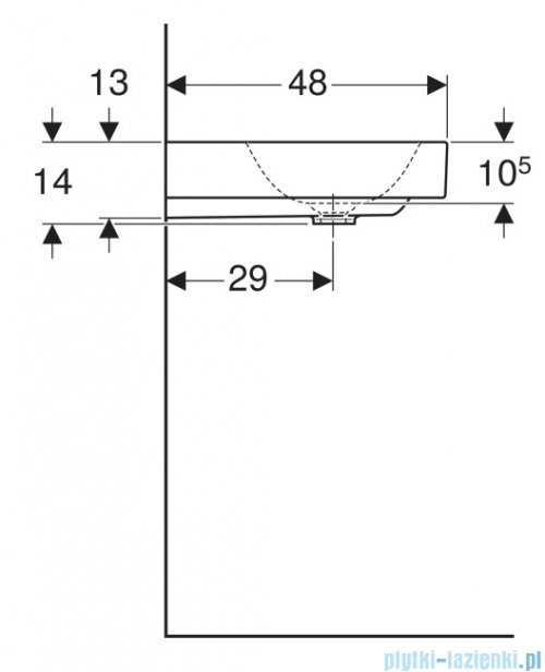 Geberit One Umywalka prostokątna bez otworu na baterię 120x48cm KeraTect 505.021.01.5