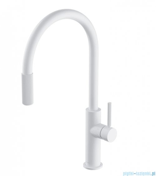 Omnires Switch bateria kuchenna z wyciąganą wylewką do podłączenia zestawu filtrującego biały mat SW9059WM