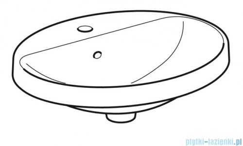 Geberit VariForm Umywalka owalna z półką z otworem na baterię 50x45cm KeraTect 500.712.00.2