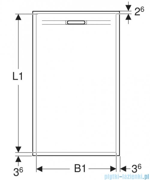 Geberit Sestra brodzik 140x70cm biały 550.205.00.2