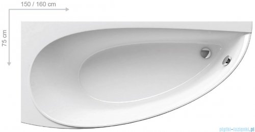 Ravak Wanna asymetryczna Avocado 150x75 Lewa CT01000000