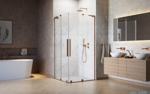 Radaway Furo SL Brushed Copper KDD kabina 80x90cm szczotkowana miedź 10305080-93-01L/10305090-93-01R