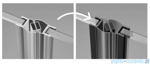 Radaway Essenza New Black DWJS drzwi wnękowe 140cm prawe szkło przejrzyste 385033-54-01R/384090-54-01