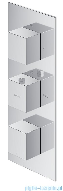 Omnires Fresh bateria podtynkowa termostatyczna 3-wyjściowa element natynkowy chrom FR7138ROCR