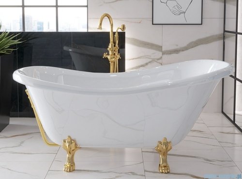 Besco Otylia Glam grafitowa 160x77 wanna wolnostojąca Retro + nogi czarne #WKO-160-GGB