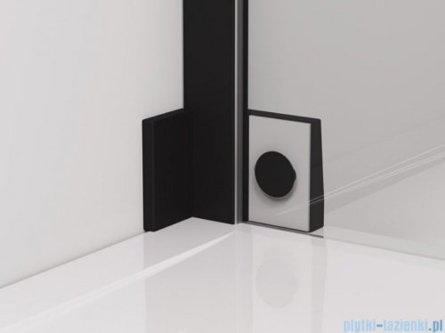SanSwiss Cadura Black Line drzwi wahadłowe 80cm jednoczęściowe prawe z profilem przyściennym  czarny mat CA1CD0800607
