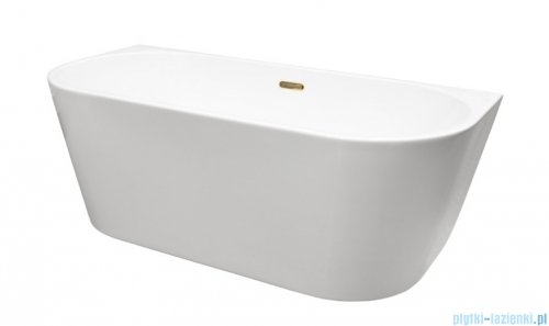 Besco Vica New wanna 160x80cm wolnostojąca przyścienna z przelewem szczelinowym slim syfon klik-klak grafit gun metal #WAS-160VNGR