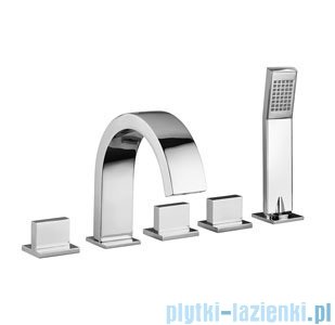 Paffoni Bateria wannowa 5-elementowa Level Piatta chrom LEP044CR