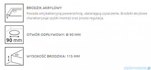 Radaway Doros C Compact Stone brodzik kwadratowy 90x90x11,5cm czarny SDRC9090-05-54S